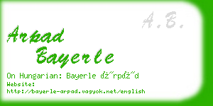 arpad bayerle business card